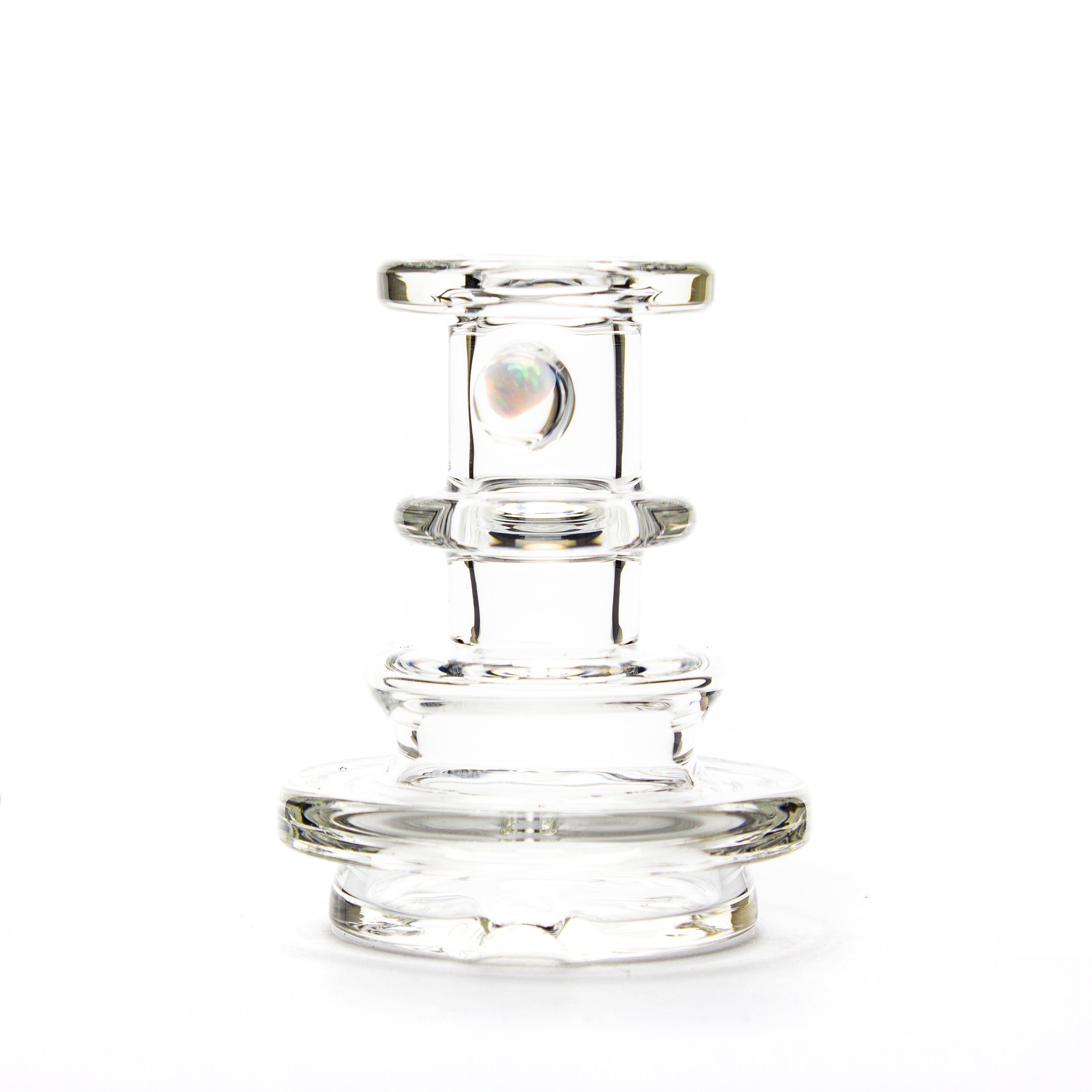 Charlie Shaw Glass Clear Opal Peak Dry Top Attachment #CSG25 - Planet Caravan